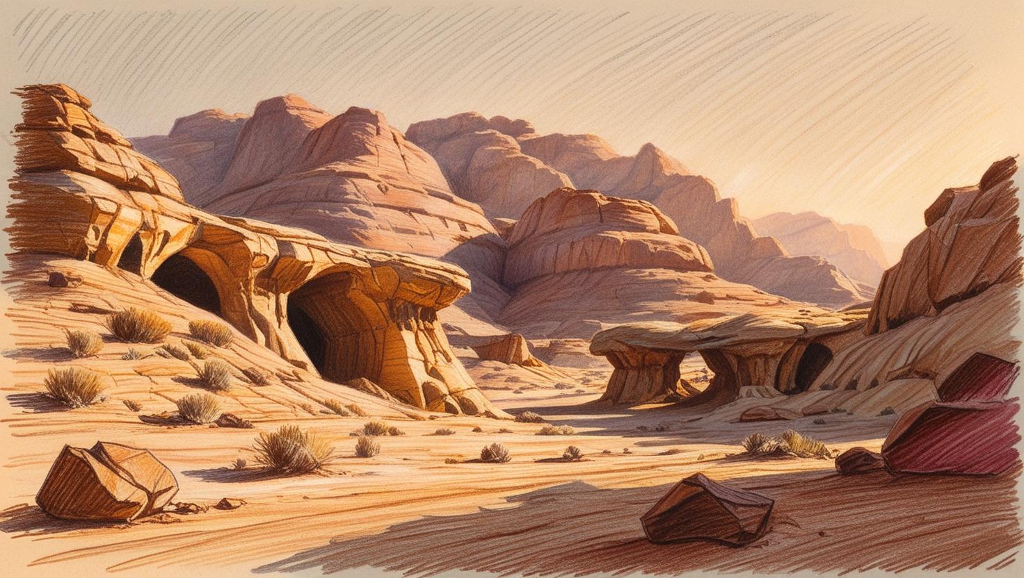 A far away view of a cave in a mountain in the desert between mecca and medina during the 6th century (no text and no word of 6th century).jpg