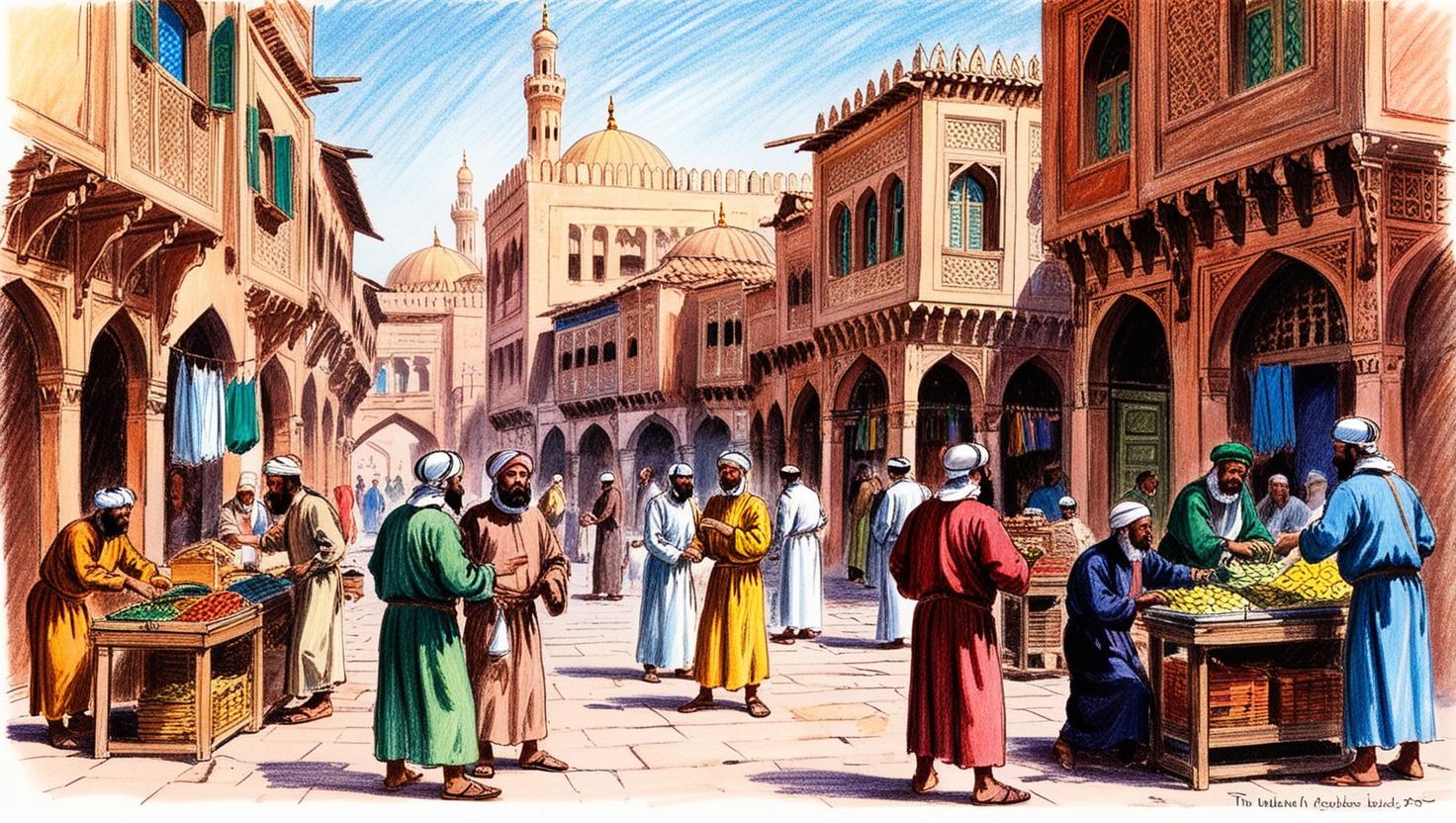 Scene from a typical Muslim city of the Middle Period.jpg