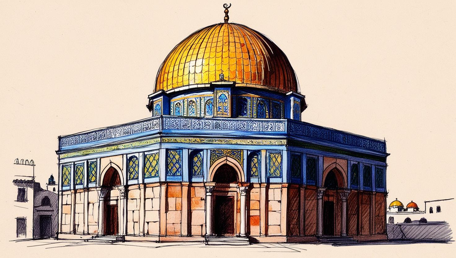 create a representation of the dome of the rock.jpg